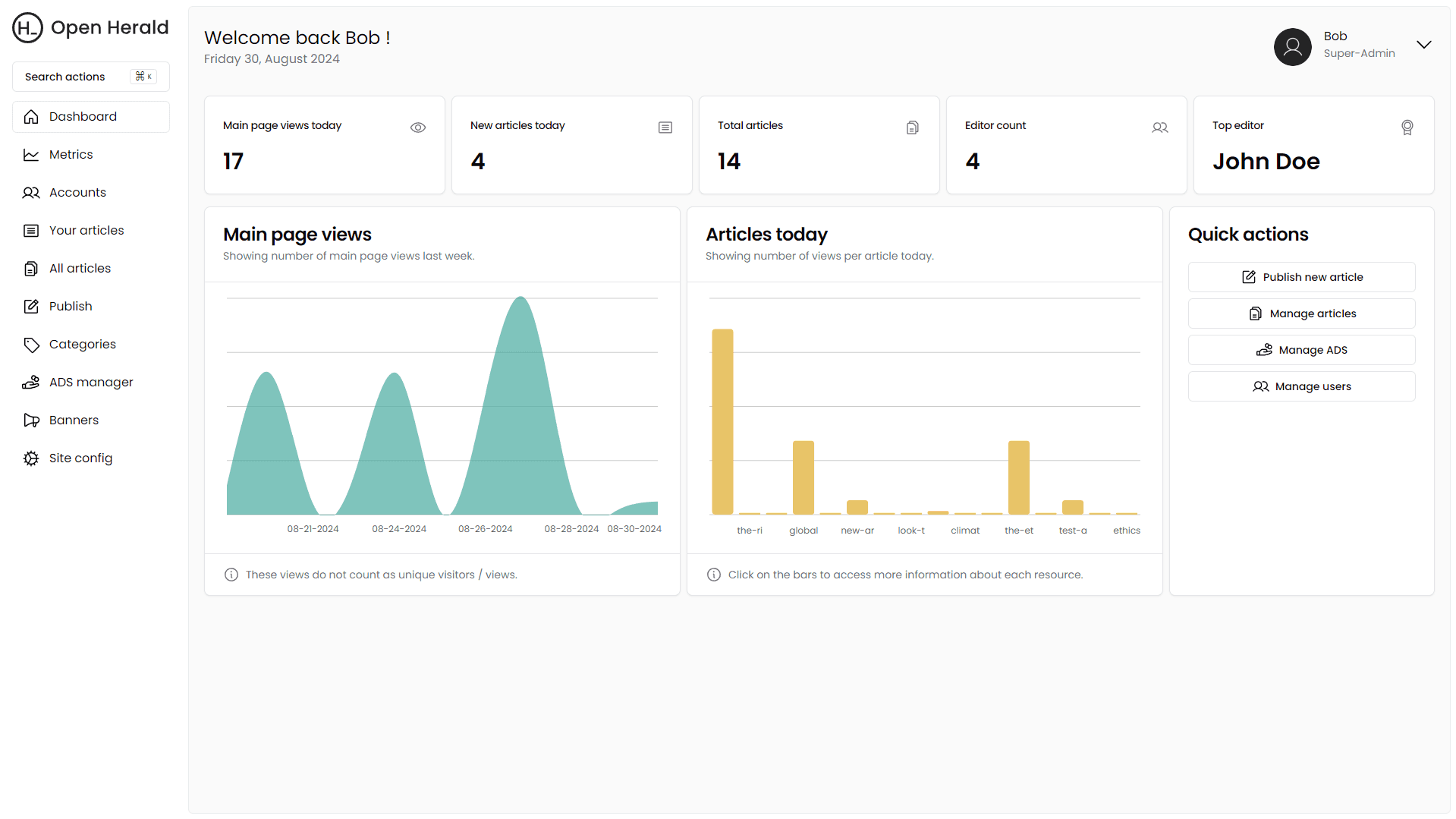 OpenHerald admin features review. thumbnail